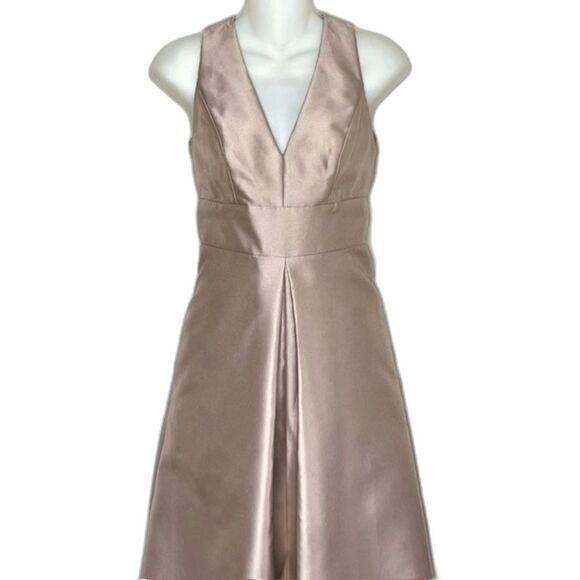 ALFRED SUNG CHAMPAGNE FULL LENGTH DRESS POCKETS SIZE 2 BRIDESMAID MOB MOG - Picture 2 of 12